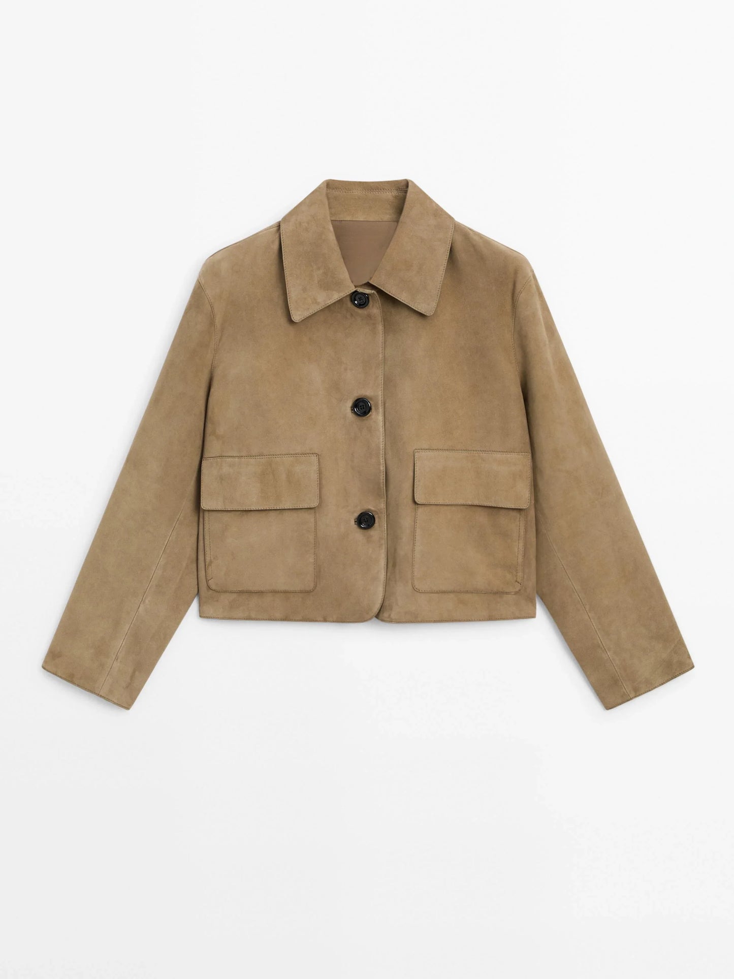 Wildlederjacke Mit Taschendetails