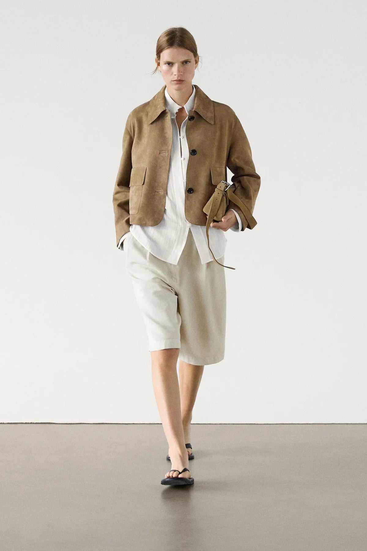 Wildlederjacke Mit Taschendetails