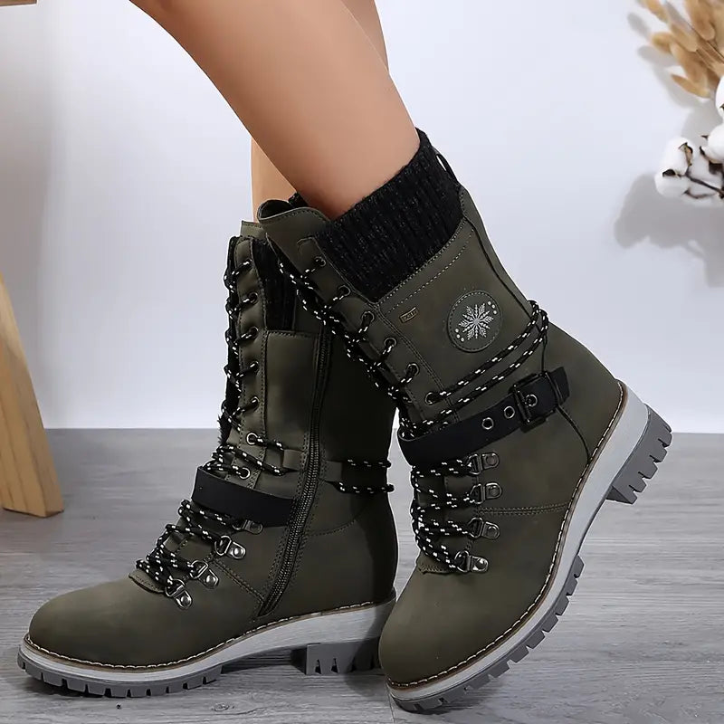 Halblange Winterstiefel İm Schnallendesign