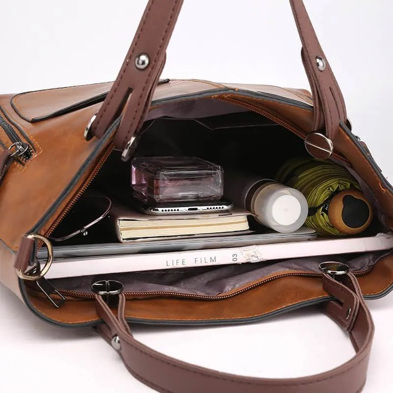 Vintage Leder Damen Umhängetasche