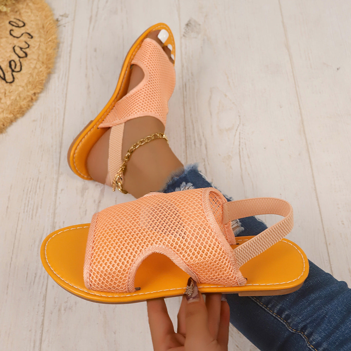 Elegante Sandaletten Mit Mesh-Detail