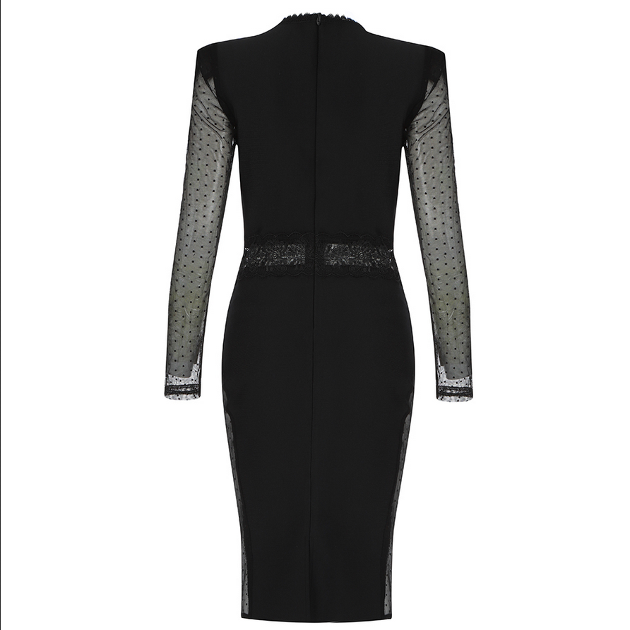 Midikleid Mit Spitzendetail