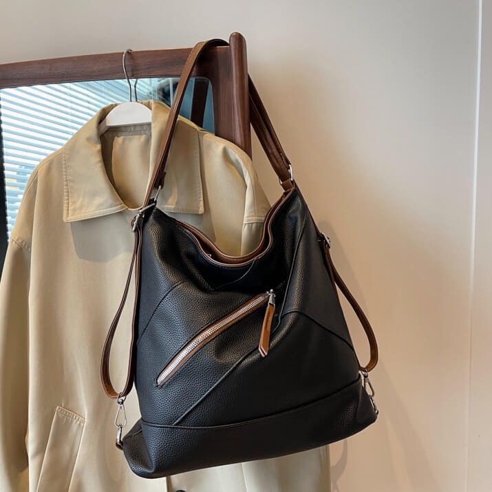 Tasche Aus Kunstleder Mit Rautenmuster