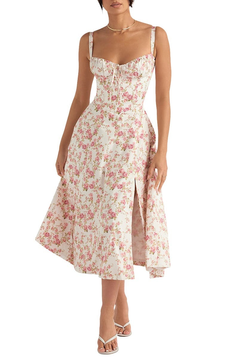 Kleid Mit Blumen-Corsagenmuster