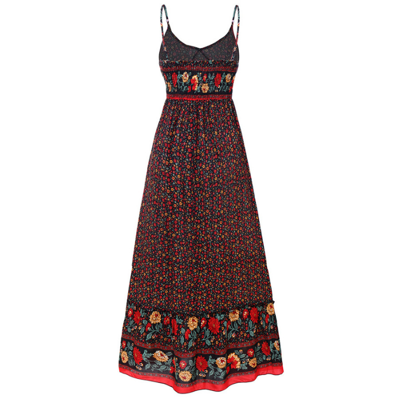 Trägerkleid İm Bohemian-Stil Mit V-Ausschnitt
