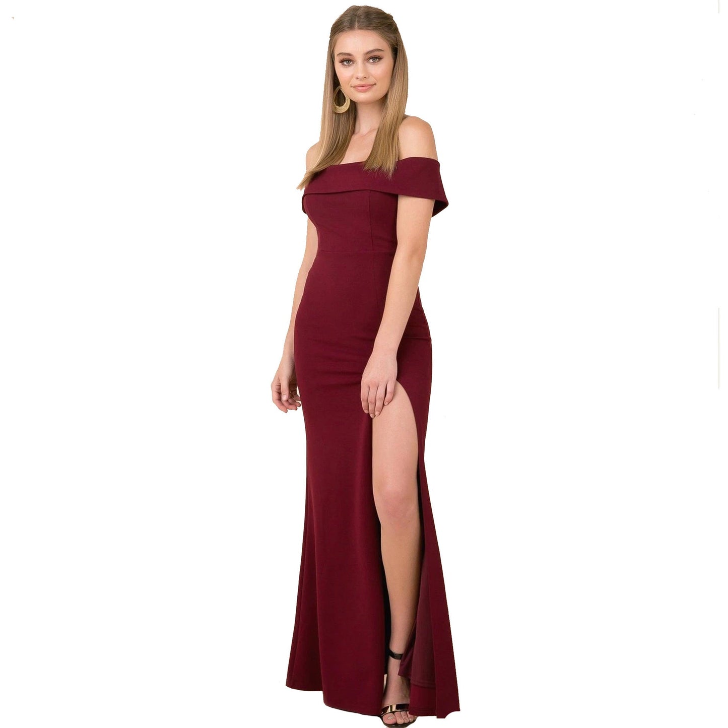 Crêpe-Kleid Mit Schlitz