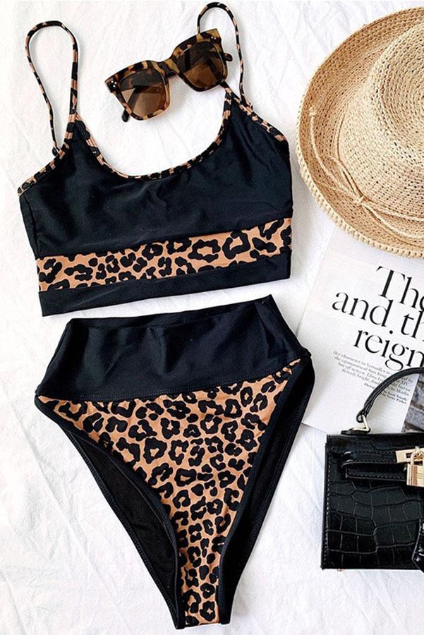 Stylischer Bikini Mit Leoparden-Detail