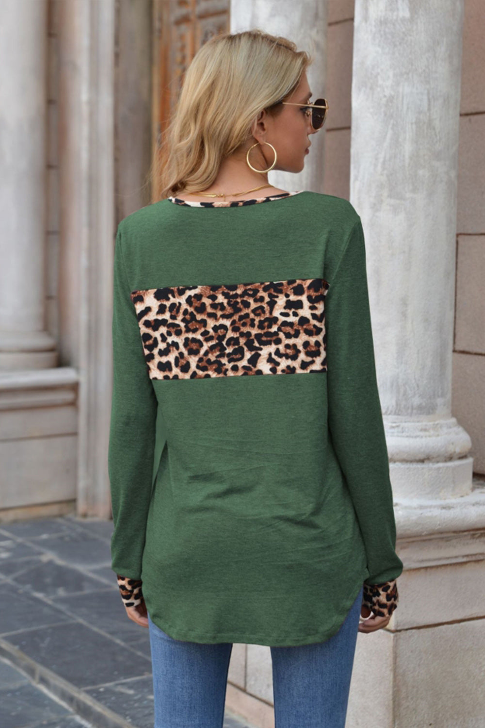 Langarmpullover Mit Rundhalsausschnitt Und Leopardenmuster