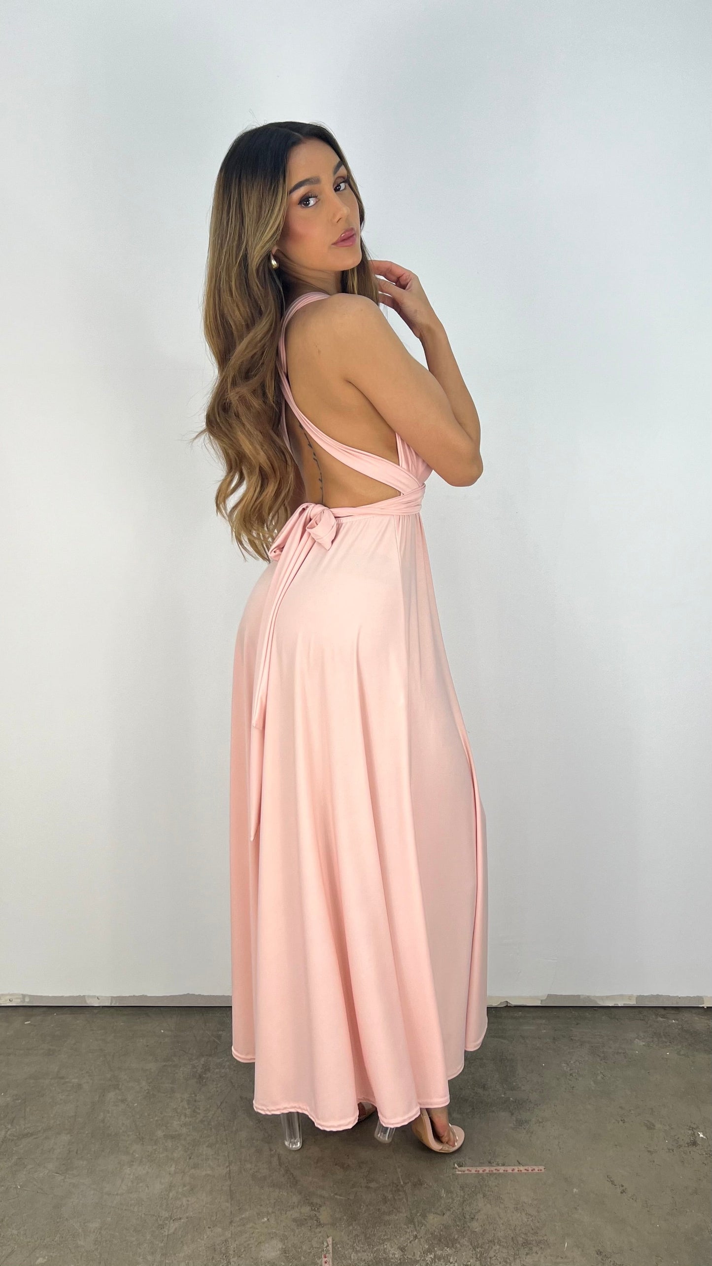 Rückenfreies Maxikleid Mit Plissee-Details