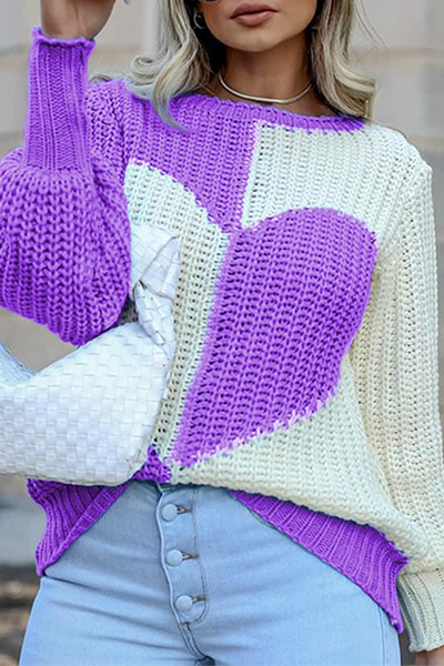 Gestrickte Strickjacke Mit Rundhalsausschnitt Und Muster
