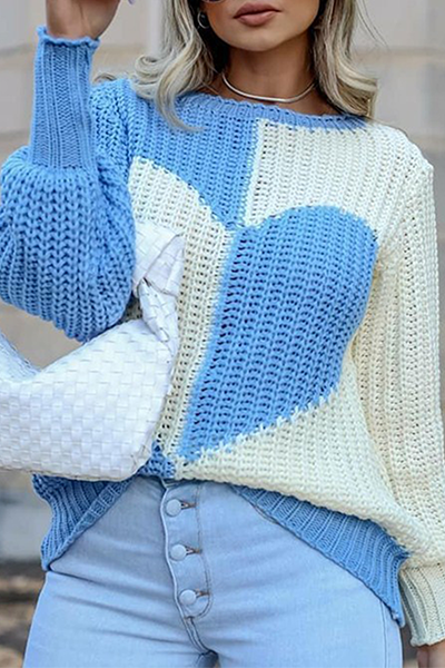 Gestrickte Strickjacke Mit Rundhalsausschnitt Und Muster