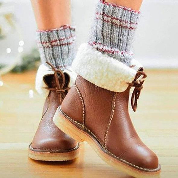 Schnürstiefel Mit Bauschiger Innenseite