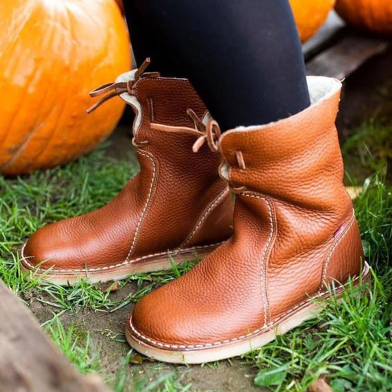 Schnürstiefel Mit Bauschiger Innenseite