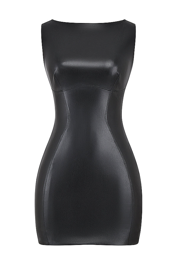 Mini-Korsettkleid Aus Veganem Leder