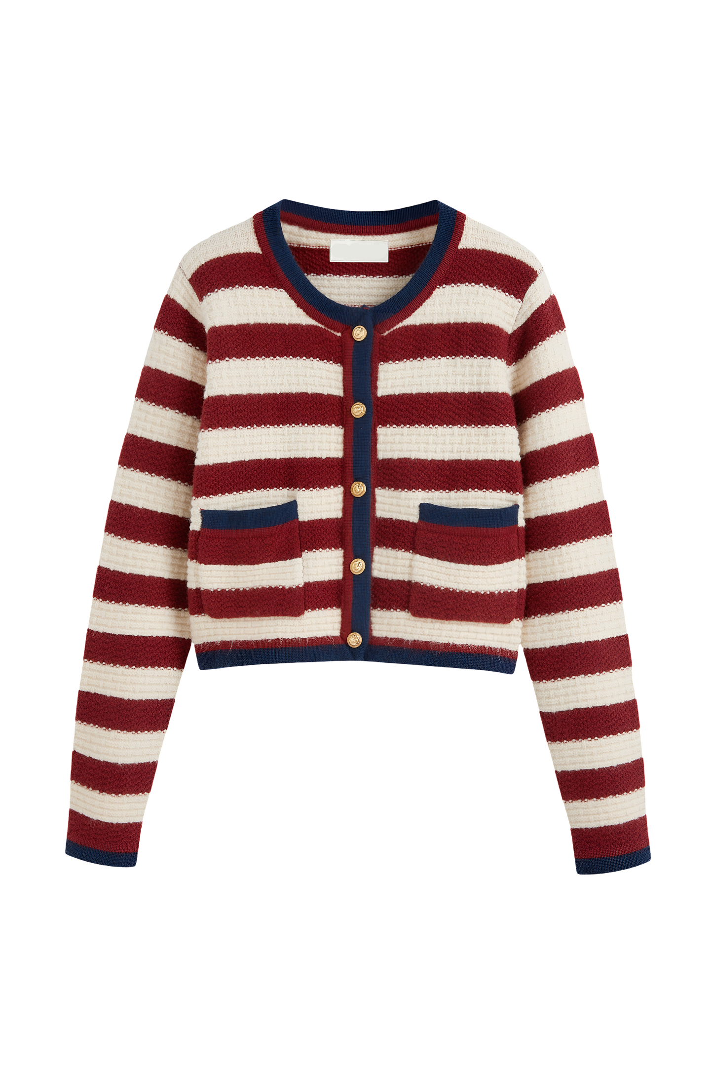 Gestreifte, Gemusterte Strickjacke
