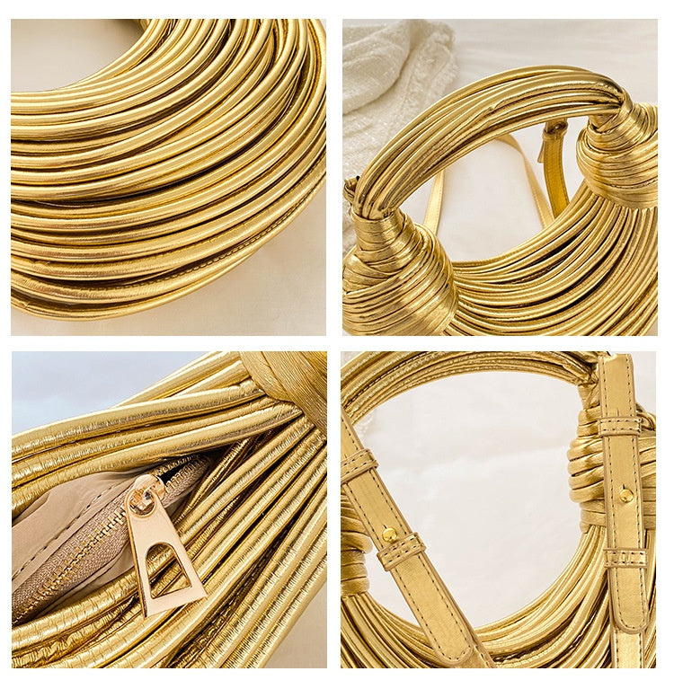 Stilvolle Und Beliebte Handtasche Mit Metalldraht-Detail