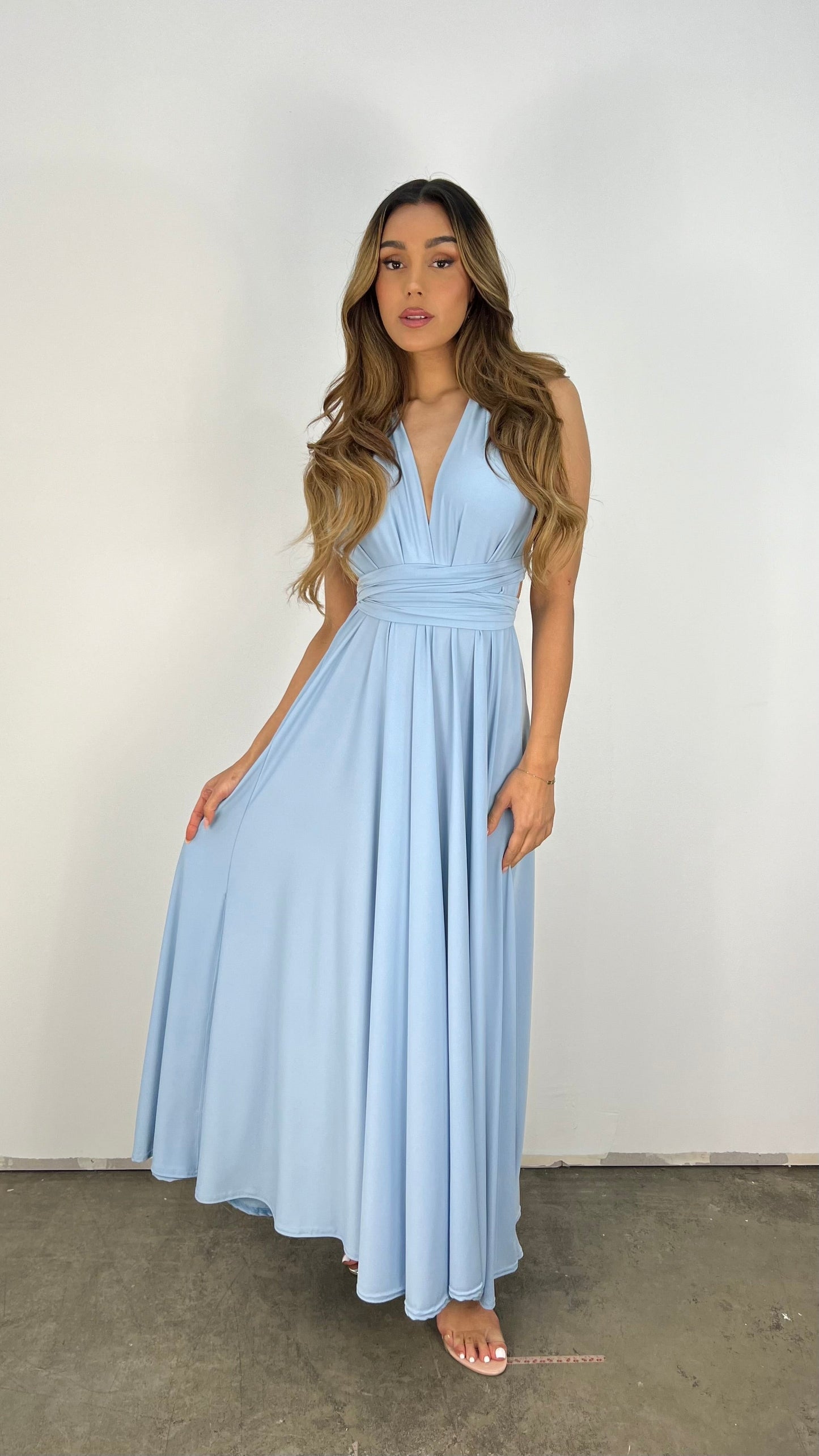 Rückenfreies Maxikleid Mit Plissee-Details