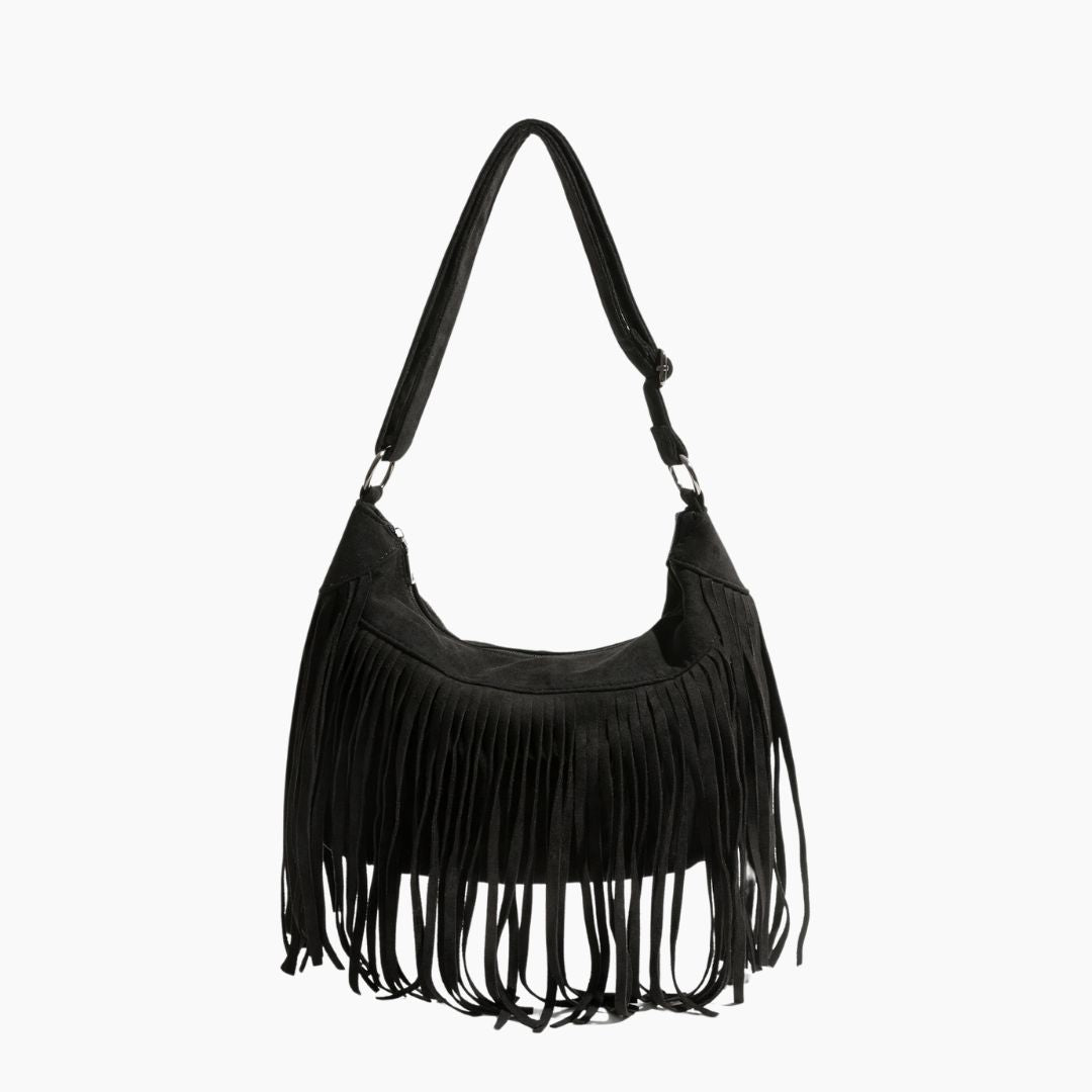 Elegante Wildledertasche Mit Quastendetail