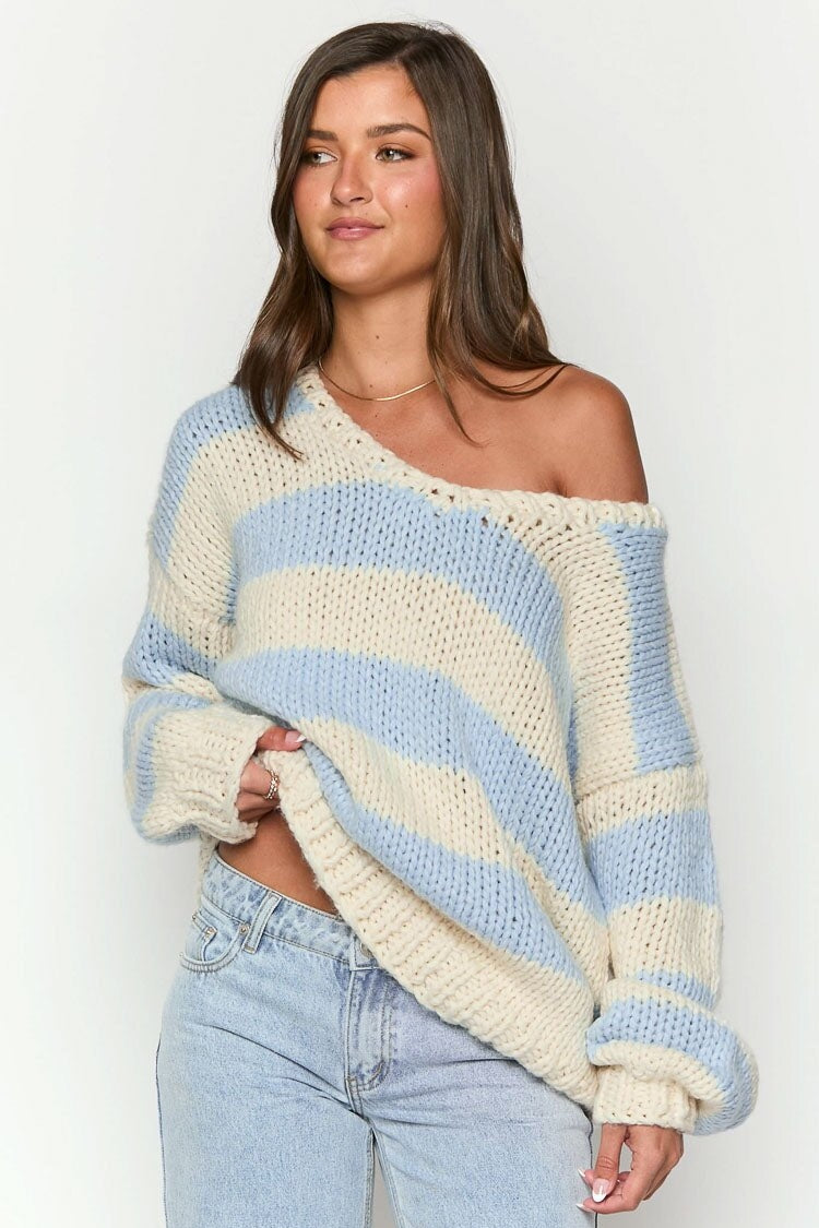 Edler Strickpullover Mit Streifenmuster
