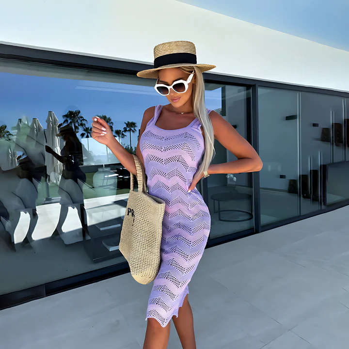 Sommerliches Minikleid Mit Netzmuster