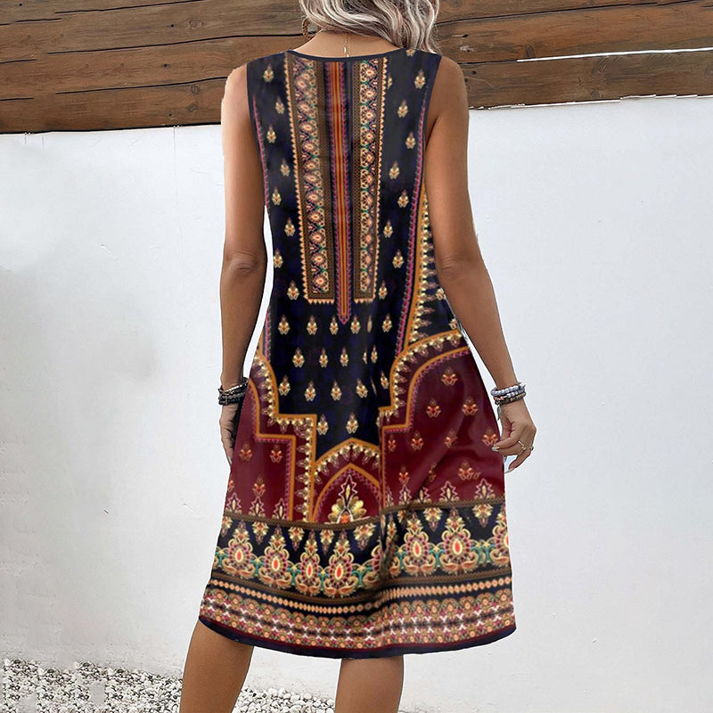 Minikleid İm Bohème-Stil Mit V-Ausschnitt