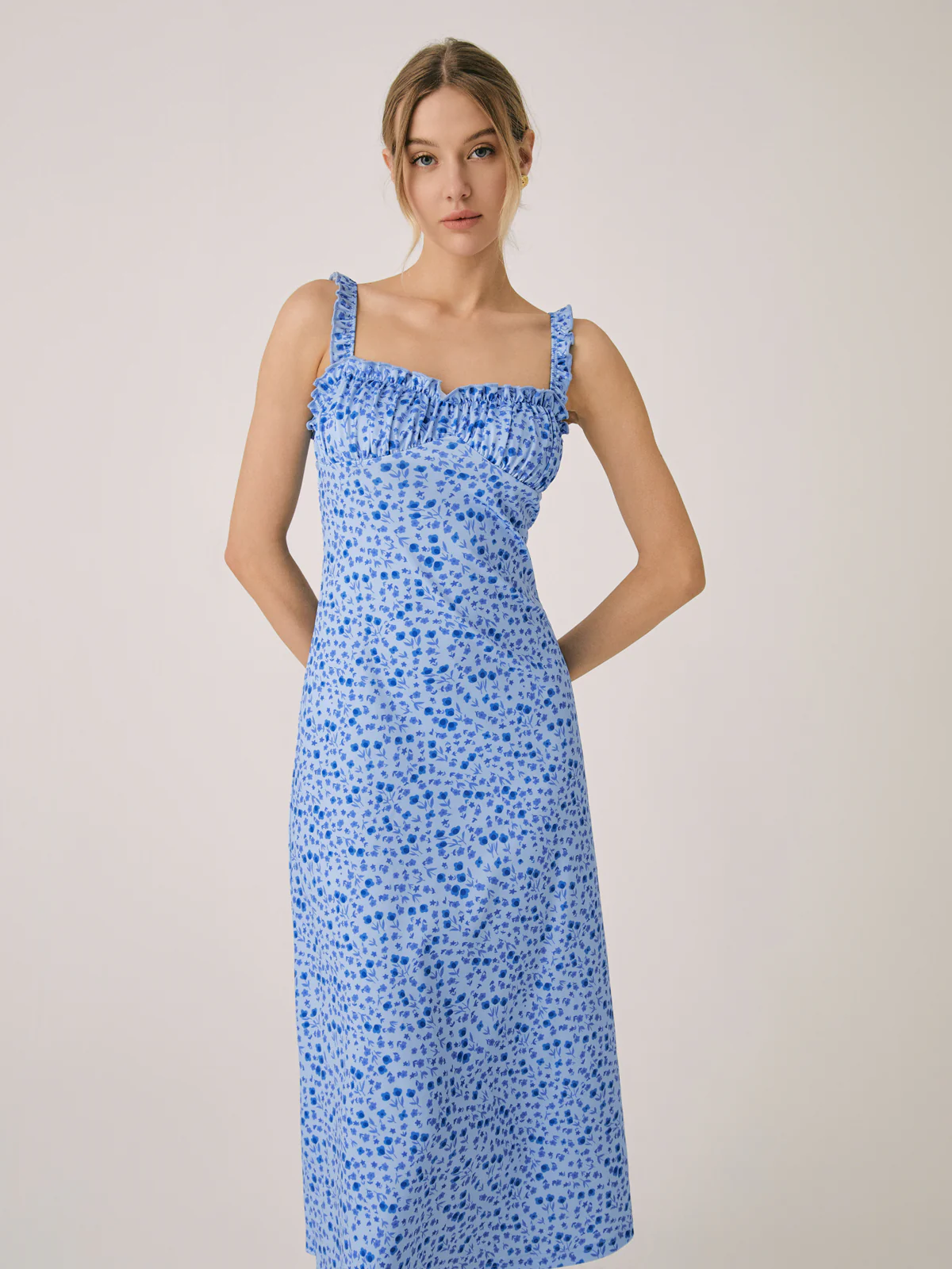 Schickes Boho-Midikleid Mit Spaghettiträgern