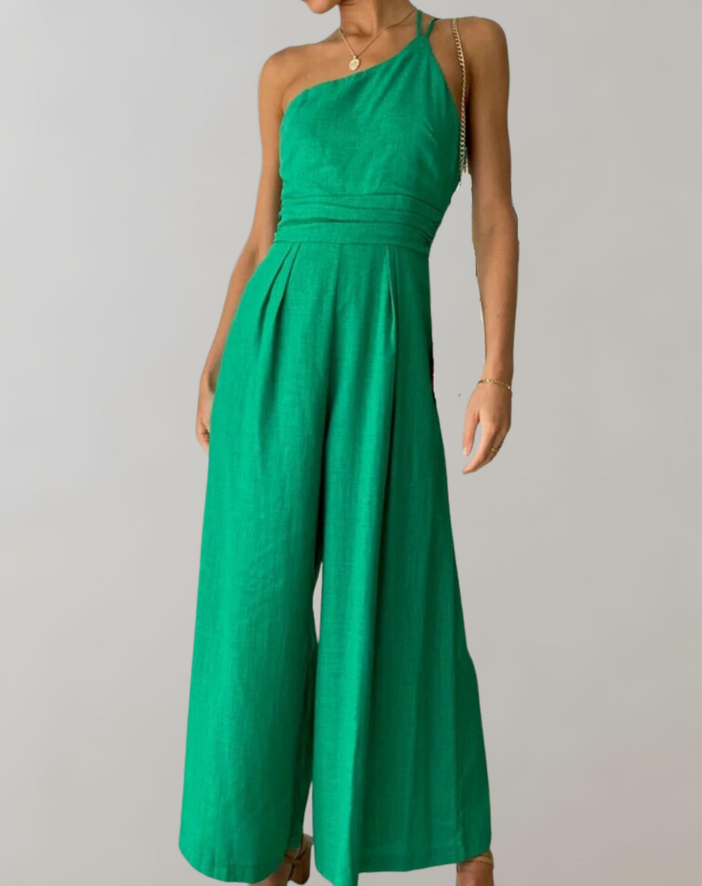 Elegantes One-Shoulder-Midikleid