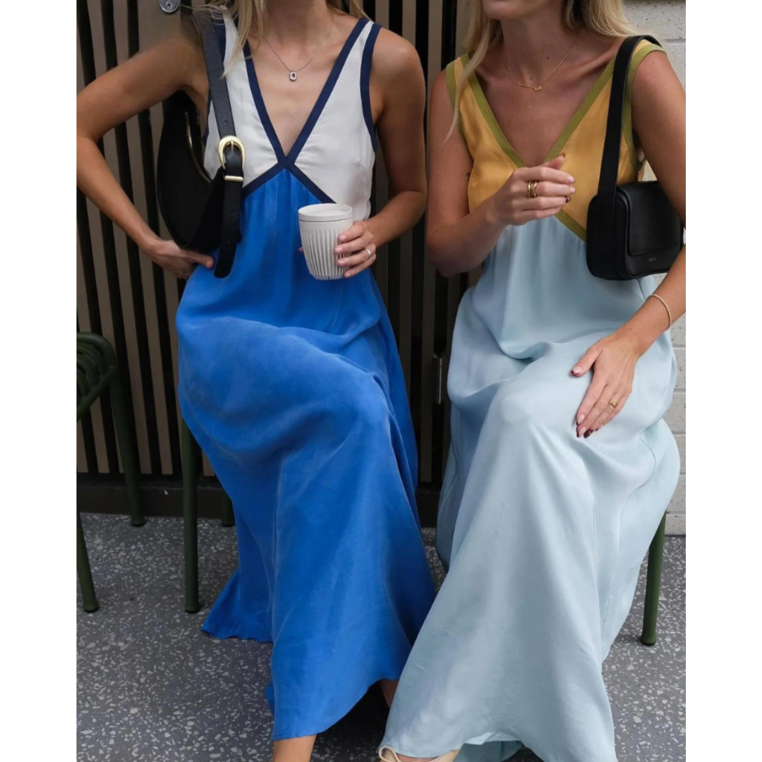 Elegantes Maxikleid Mit V-Ausschnitt
