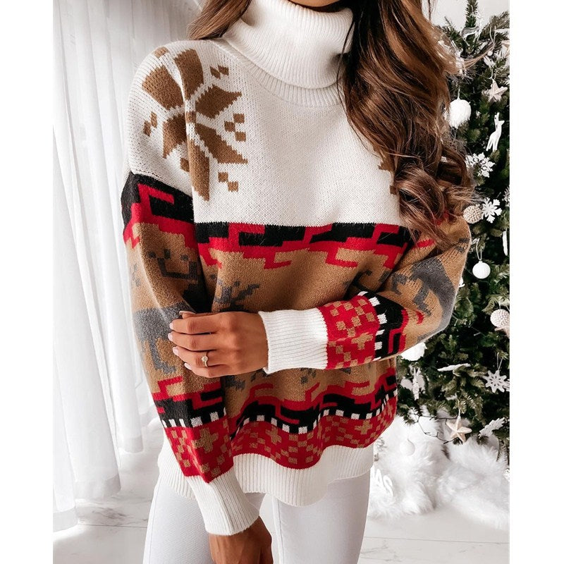 Eleganter Strickpullover Mit Weihnachtsmotiv