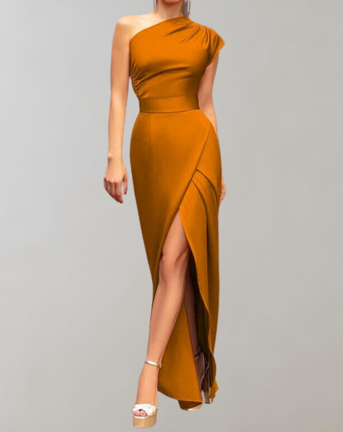 Maxikleid Mit One-Shoulder-Schlitz