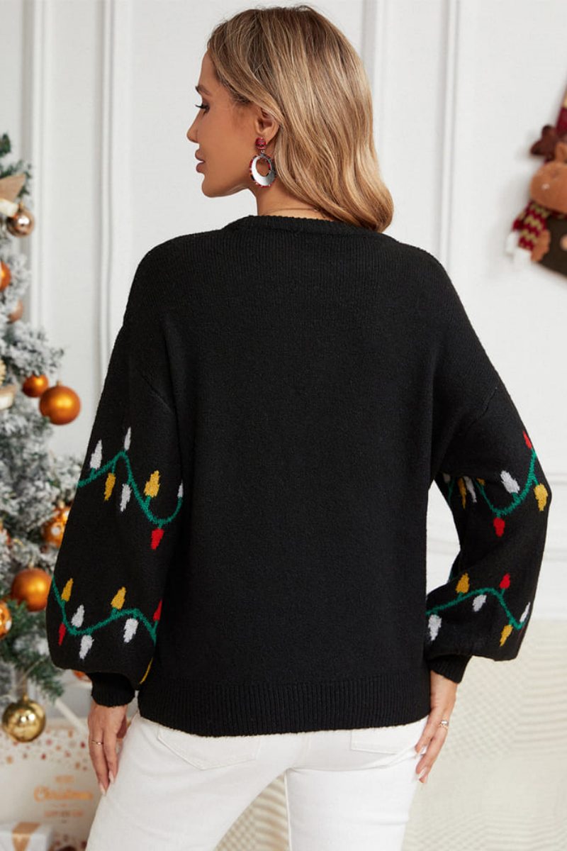 Lässiger Strickpullover Mit Rundhalsausschnitt Und Stickerei