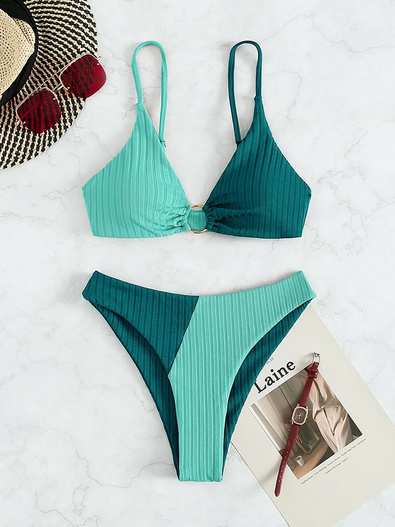 Bikini Mit Hoher Taille Und Stylischem Design