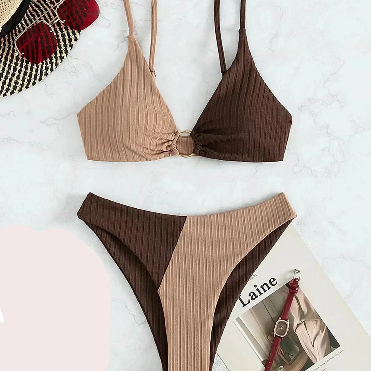 Bikini Mit Hoher Taille Und Stylischem Design