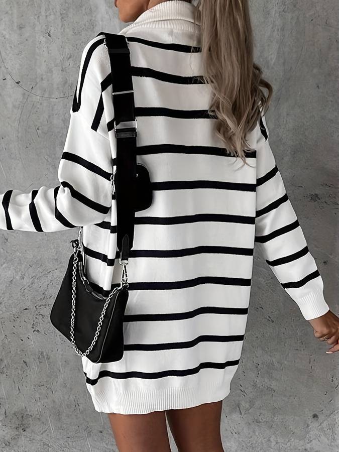 Gestreifter Gemusterter Sommer-Minipullover