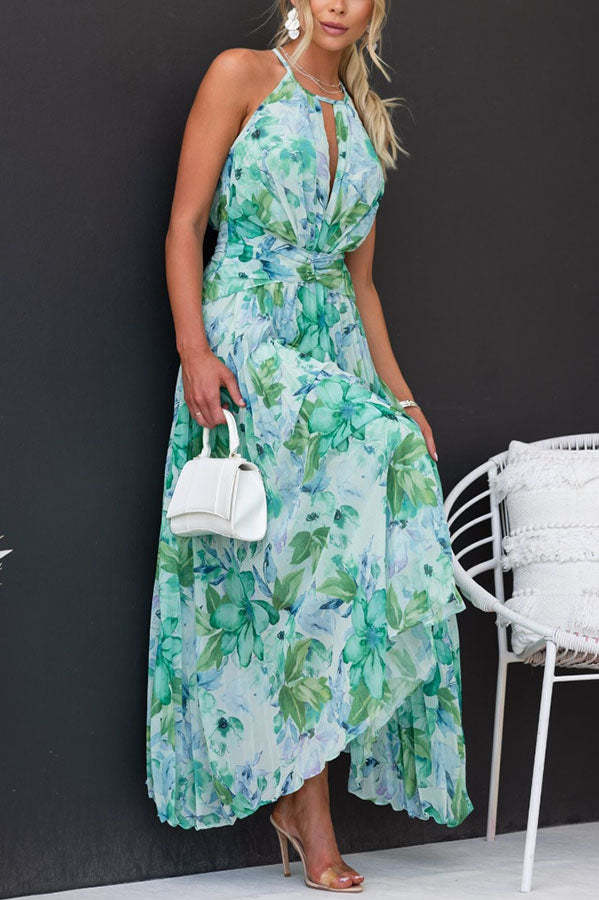 Elegantes Neckholder-Midikleid