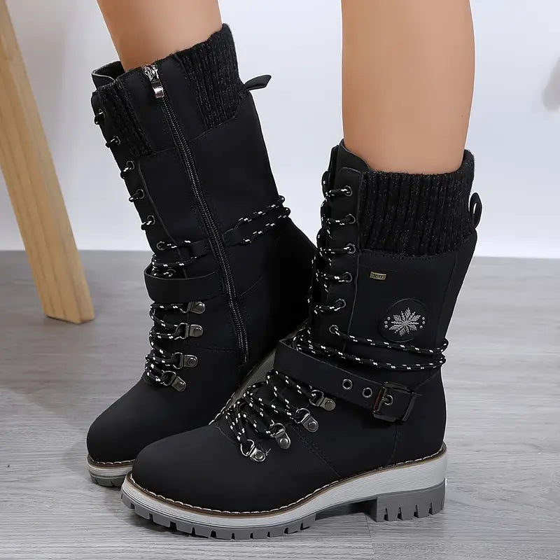 Halblange Winterstiefel İm Schnallendesign