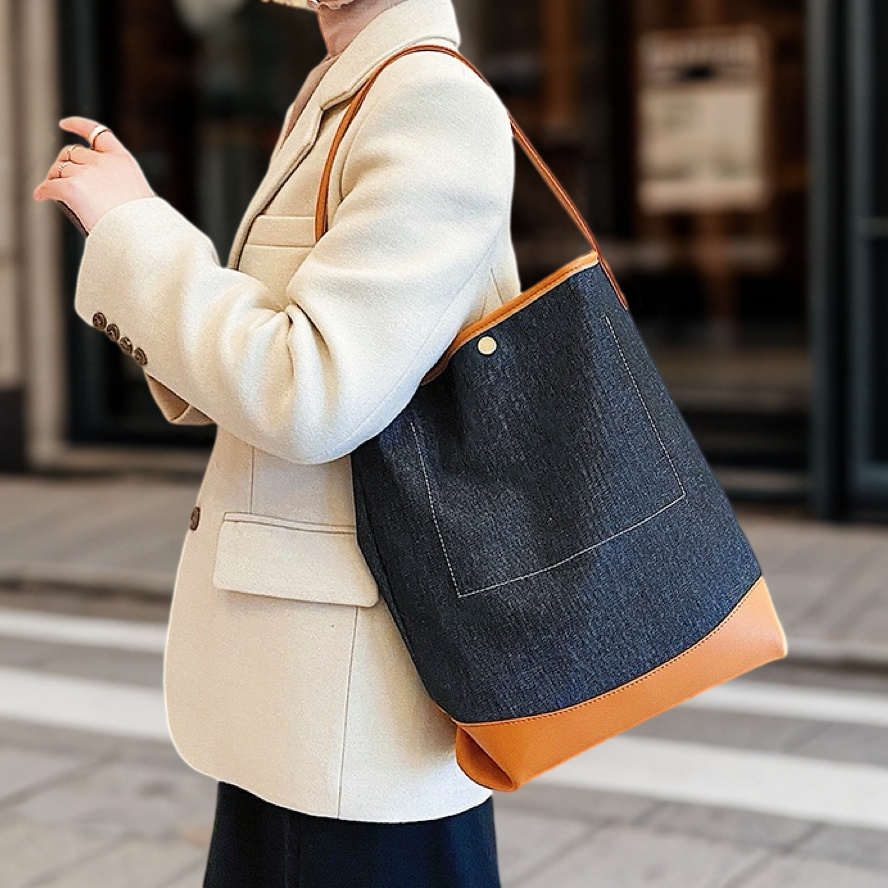 Jeanstasche İm Patchwork-Look