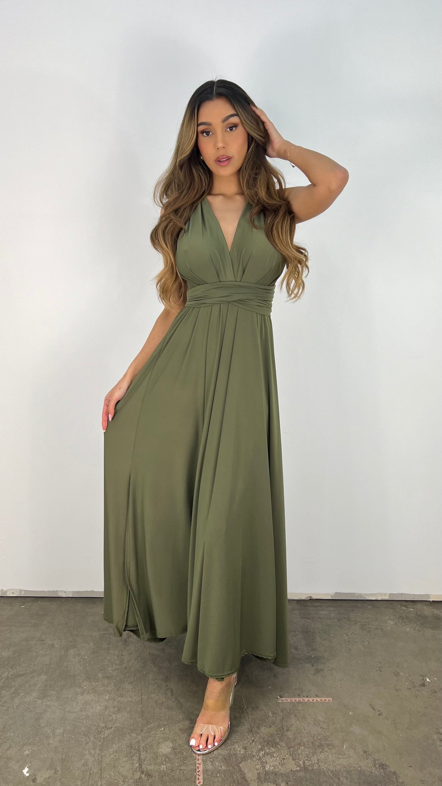 Rückenfreies Maxikleid Mit Plissee-Details