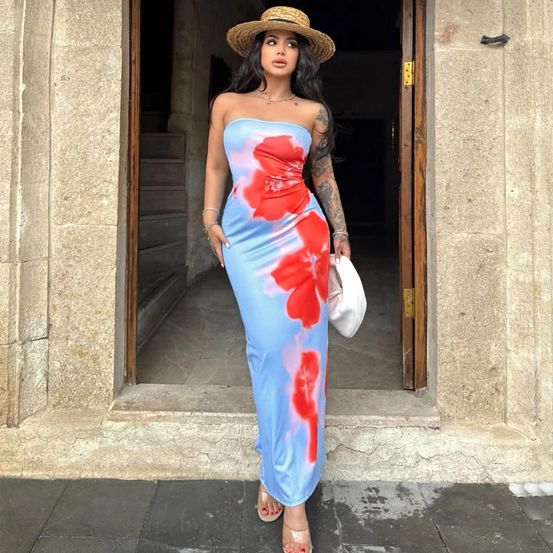 Maxi-Sommerkleid Mit Blumendruck