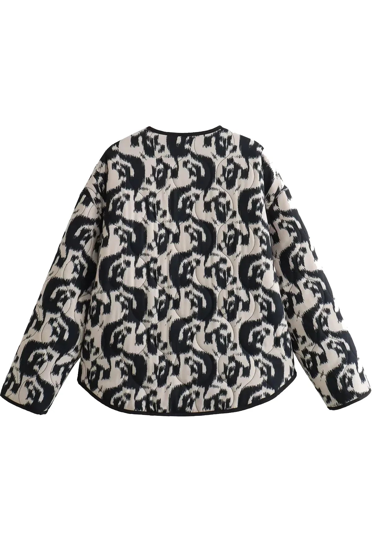 Französische Steppjacke Aus Baumwolle Mit Blumenmuster