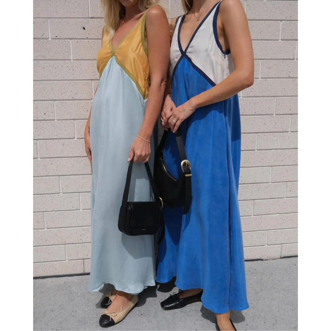 Elegantes Maxikleid Mit V-Ausschnitt