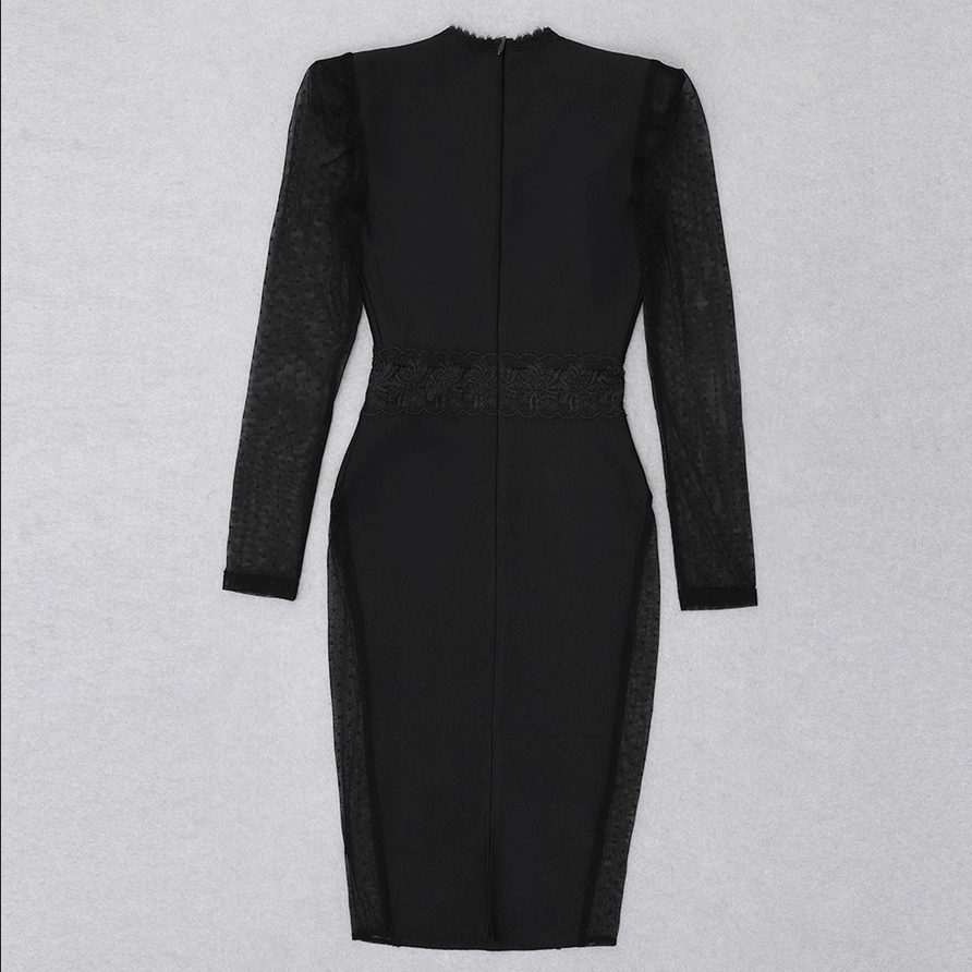 Midikleid Mit Spitzendetail