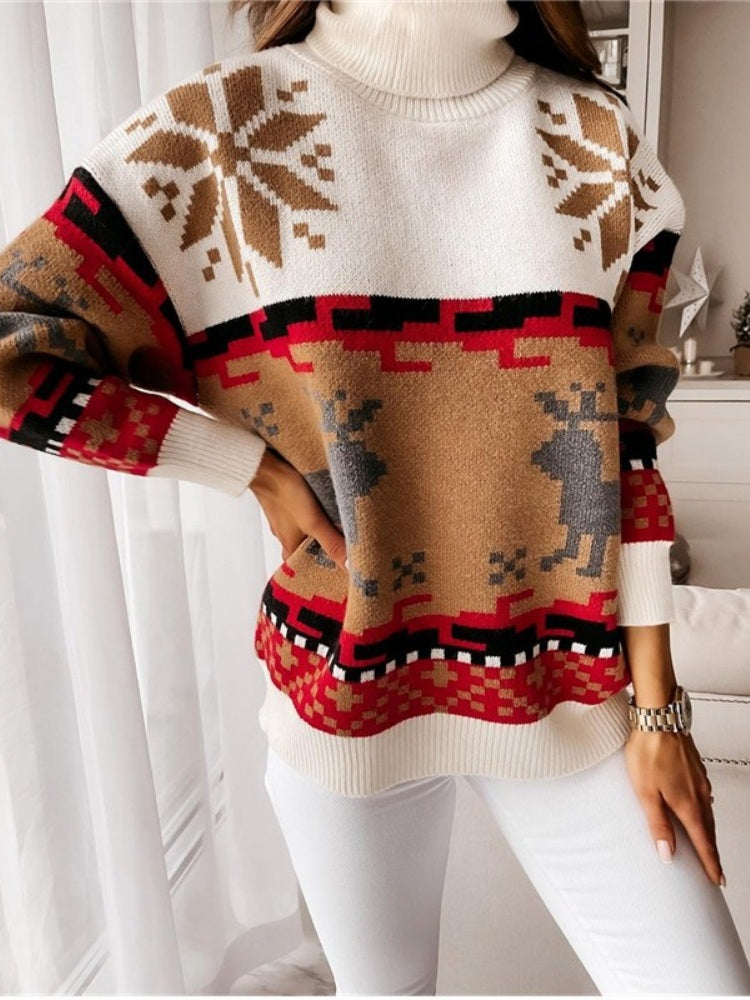 Eleganter Strickpullover Mit Weihnachtsmotiv