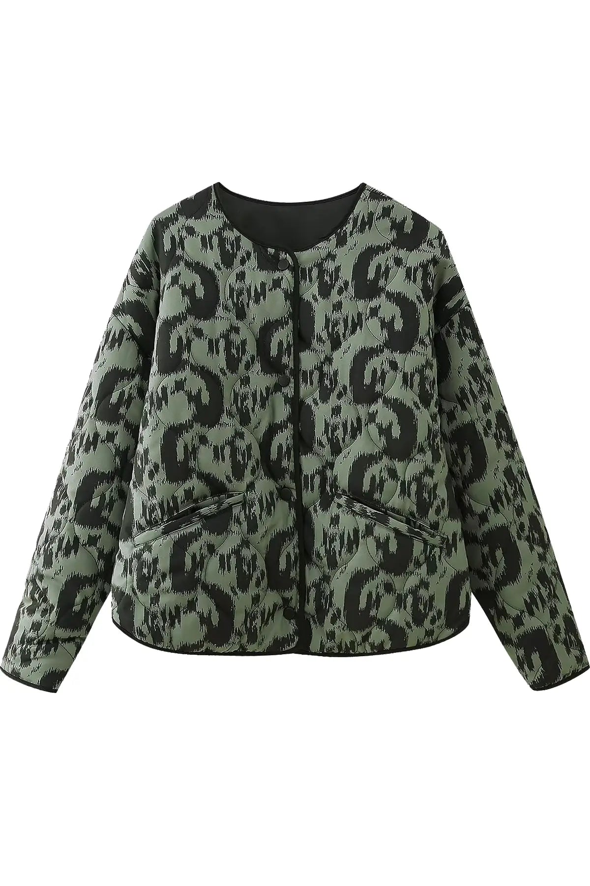 Französische Steppjacke Aus Baumwolle Mit Blumenmuster