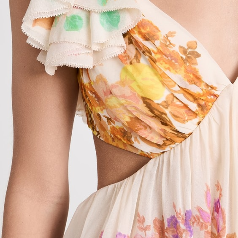 Farbenfrohes Maxikleid Mit Faltendetail