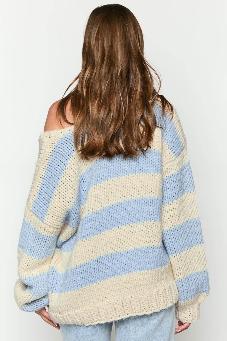 Edler Strickpullover Mit Streifenmuster