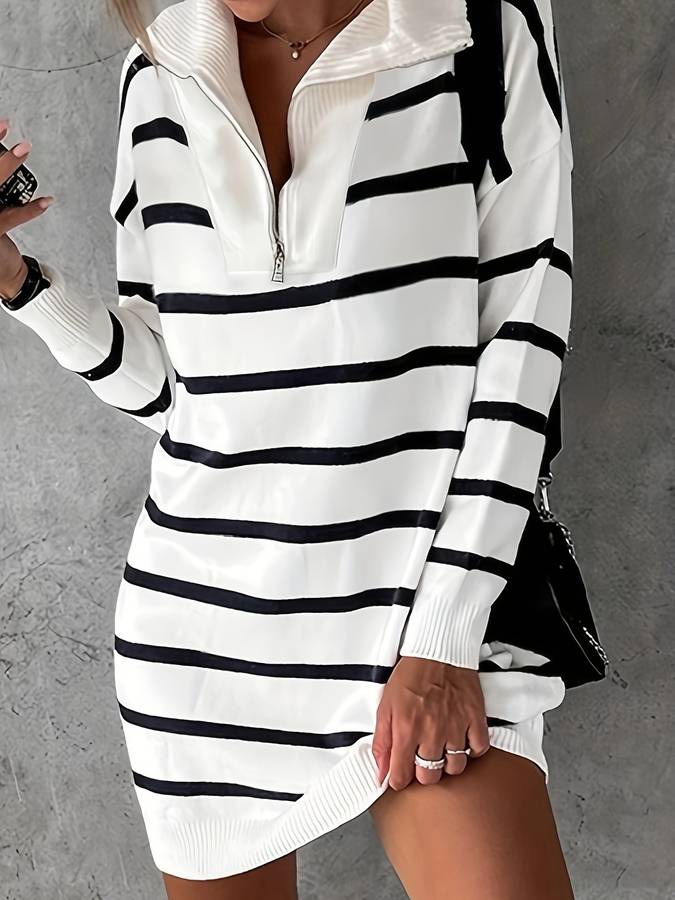 Gestreifter Gemusterter Sommer-Minipullover