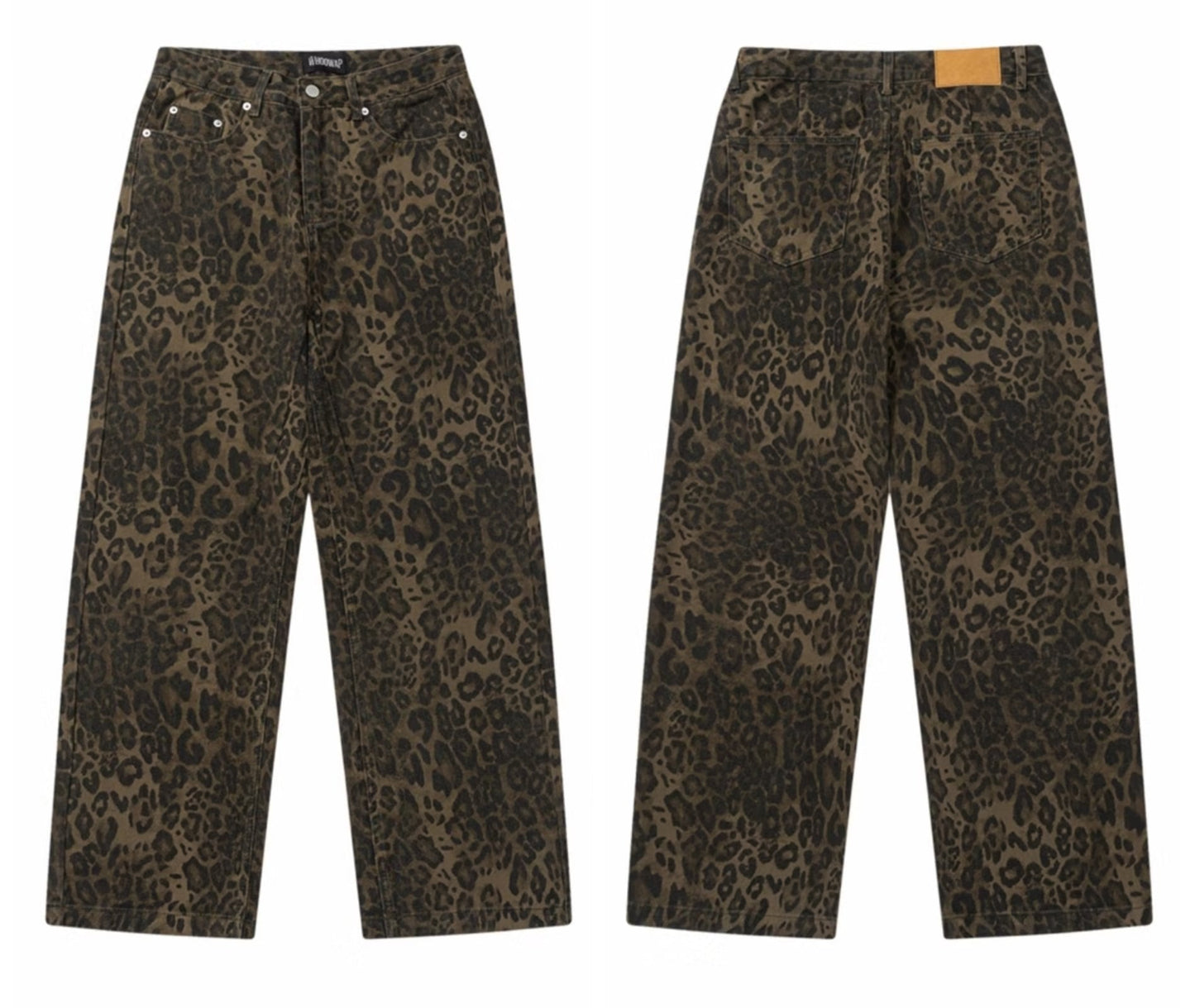 Stylisches Design Jeans Mit Leopardenmuster