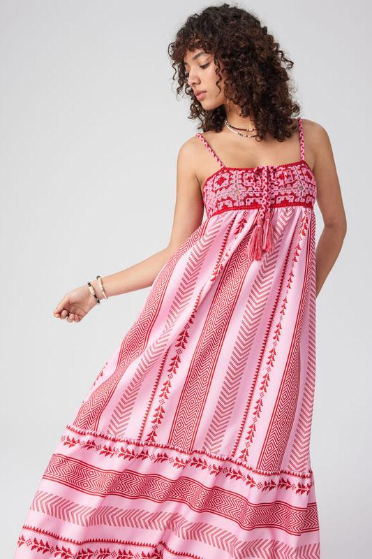 Midikleid Mit Abstraktem Blumenfoliendruck