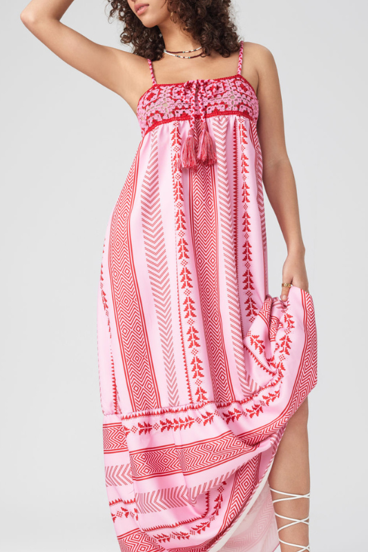 Midikleid Mit Abstraktem Blumenfoliendruck